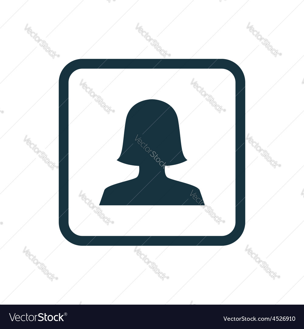 Female profile icon rounded squares button