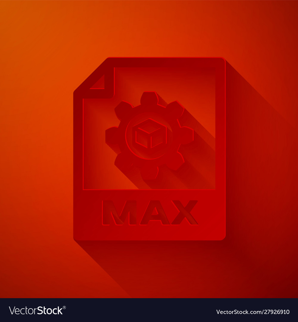 Paper cut max file document download button Vector Image Paper cut max file document download button