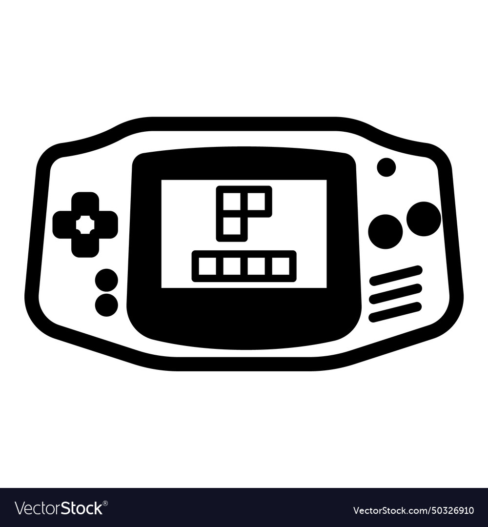 Retro handheld console game flat icon isolated vector image Retro handheld console game flat icon isolated