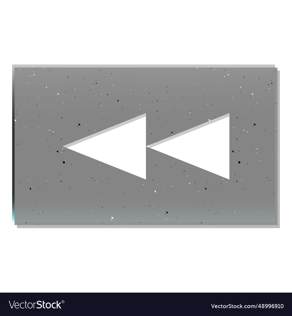 Rewind button rectangle icon 02 vector image Rewind button rectangle icon 02