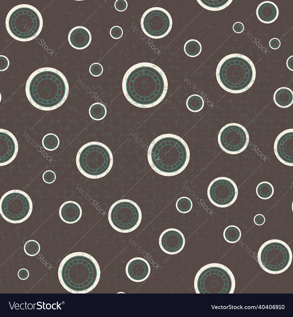 Round wheels seamless repeat pattern print vector image Round wheels seamless repeat pattern print