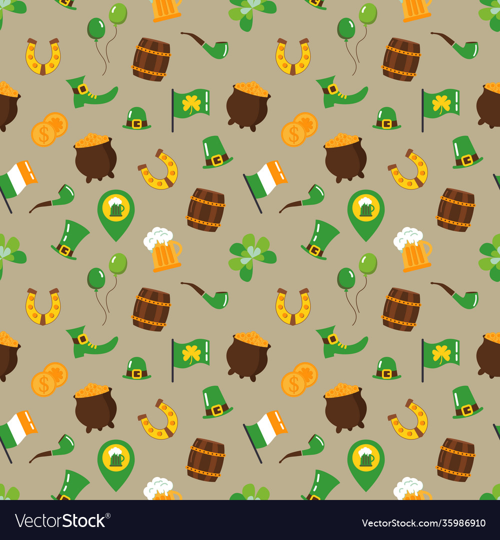 Seamless pattern to st patricks day vector image Seamless pattern to st patricks day