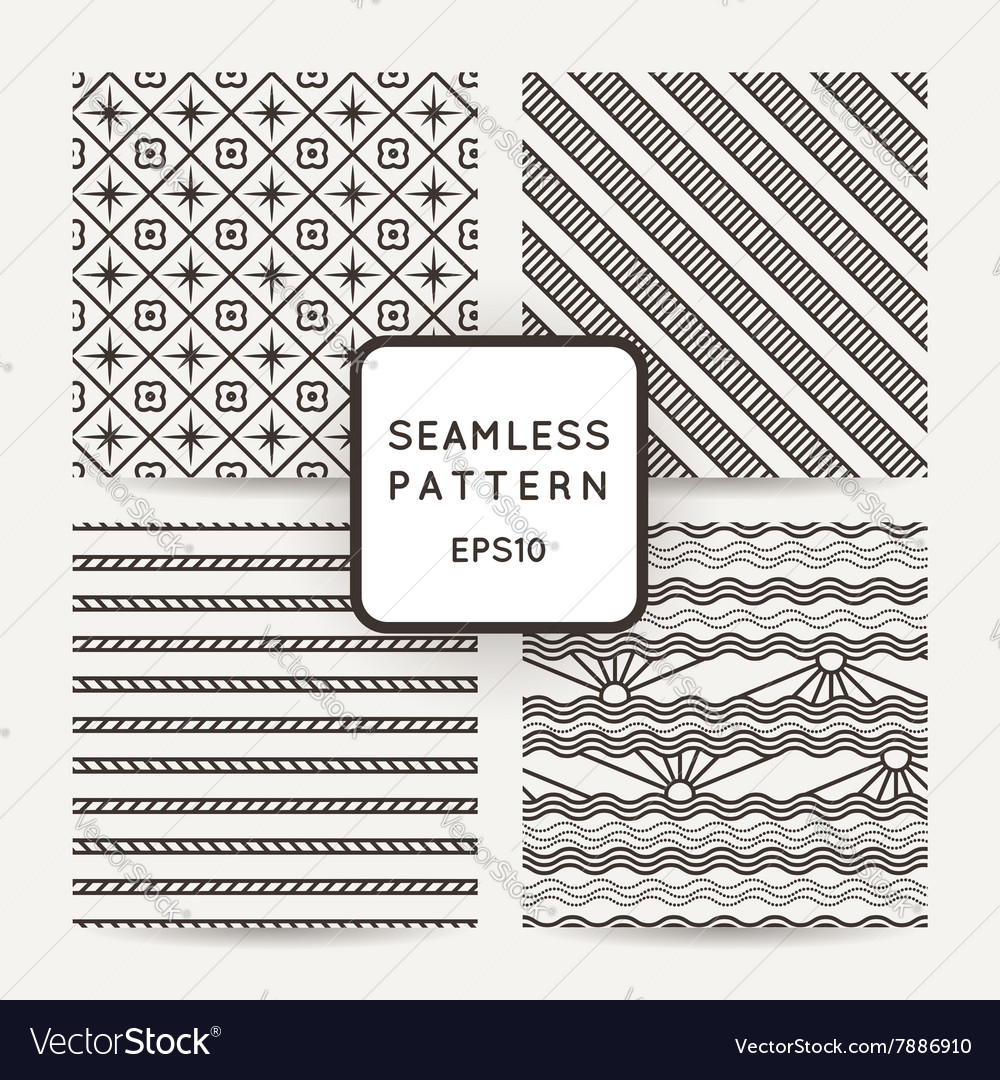Set of seamless patterns with stripes