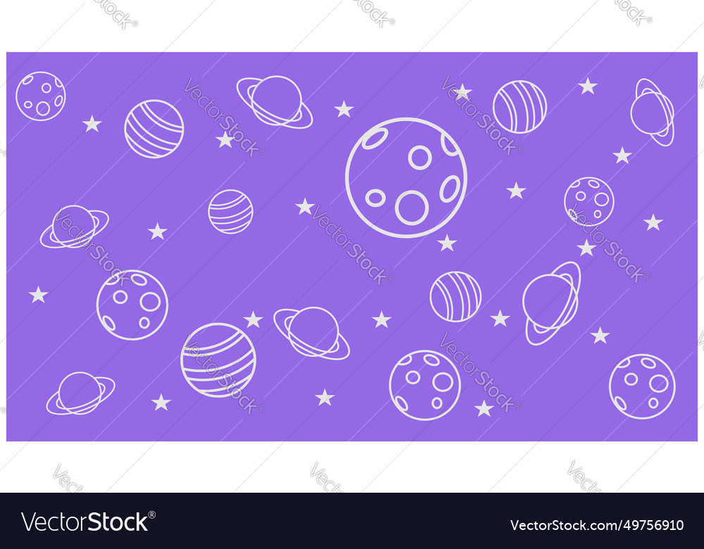 Space seamless pattern with planets stars and com