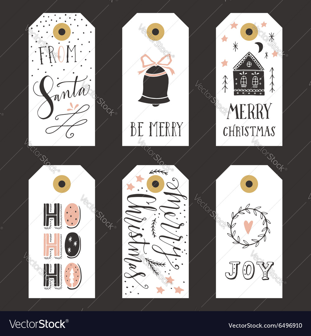 Vintage christmas gift tags Royalty Free Vector Image