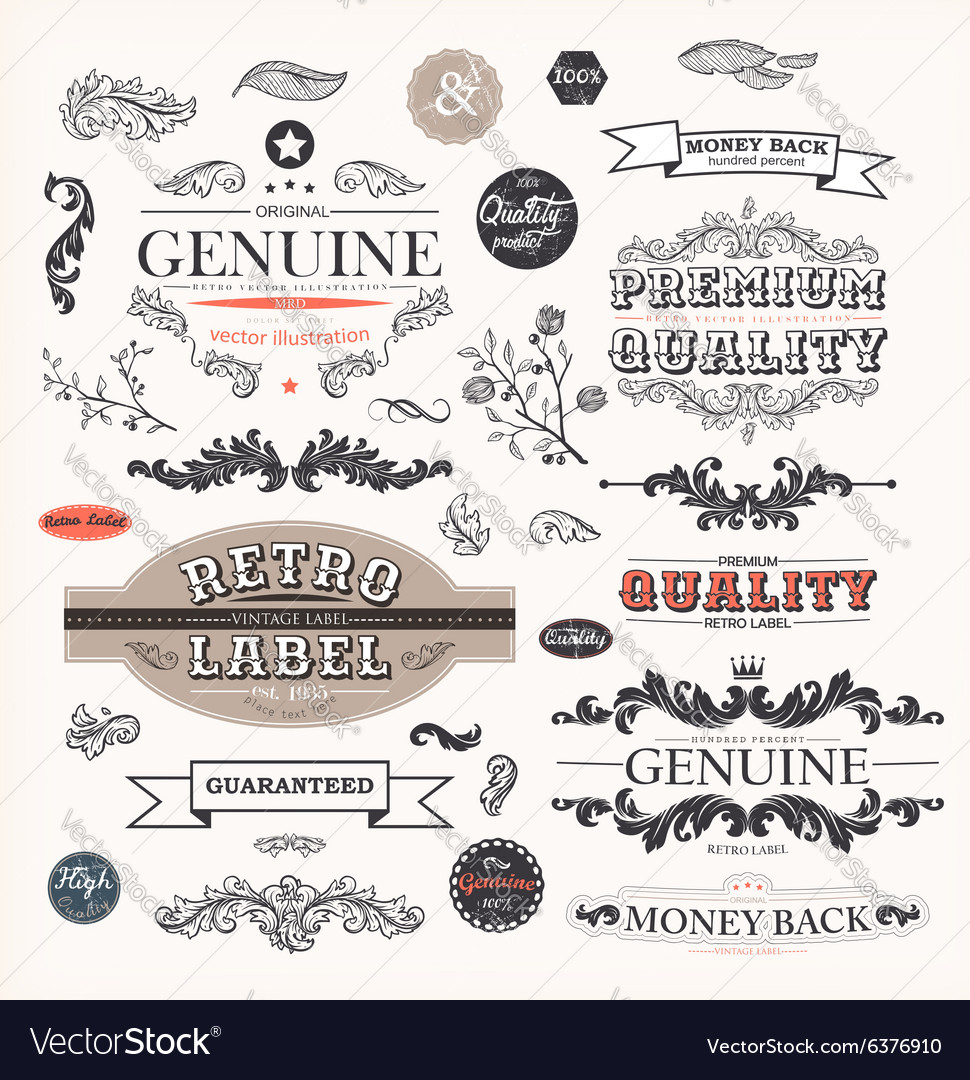 Vintage label set Royalty Free Vector Image - VectorStock