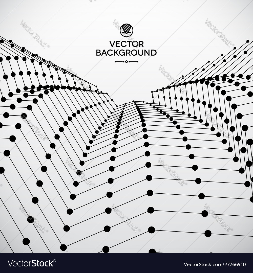 Wavy grid made connected dots vector image Wavy grid made connected dots