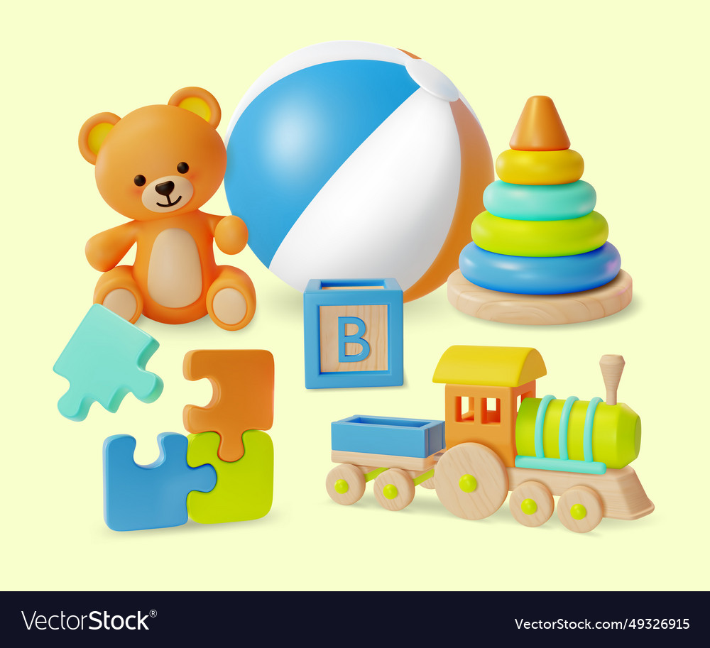 3d kid toy concept cartoon style