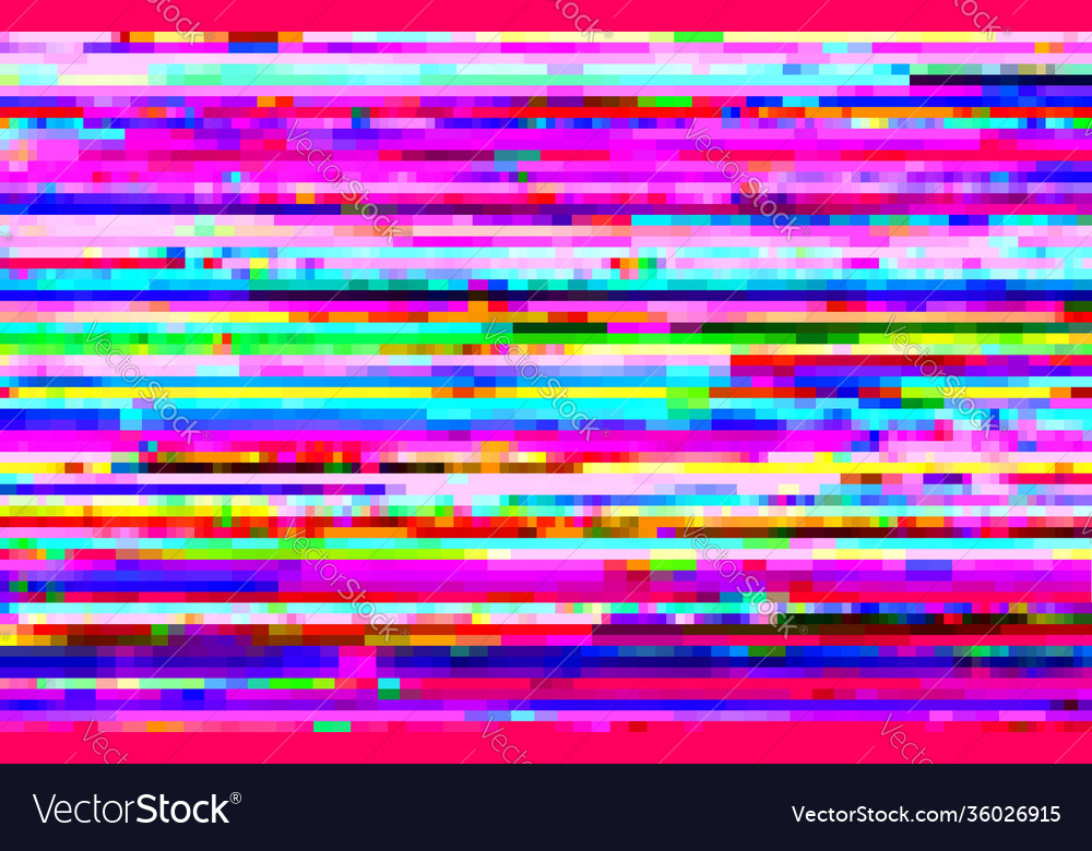 Abstract background with glitch effect, vector distorted glitch