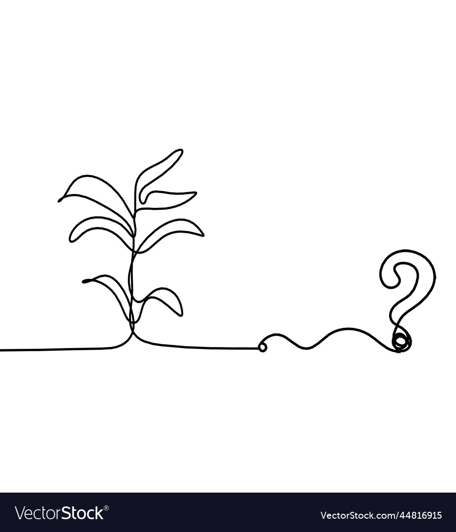 Abstract tree with question as line drawing