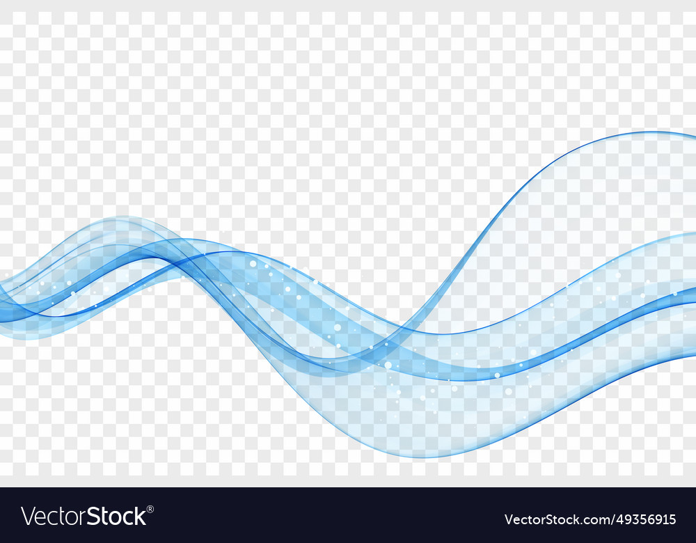 Abstract wave of blue smoke transparent flow Vector Image