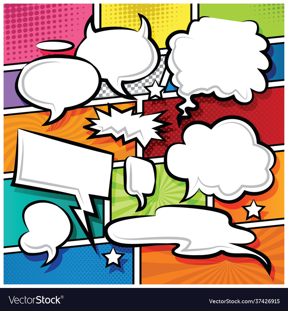 Comic bubble speech balloons cartoon Royalty Free Vector