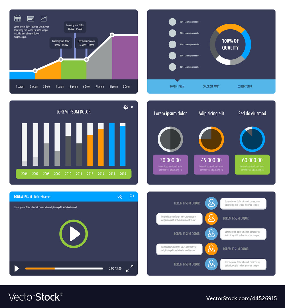 Flat ui design vector image Flat ui design