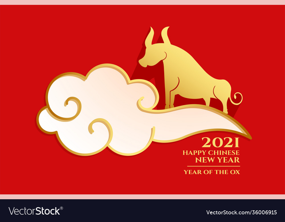 Happy chinese new year 2021 on red background