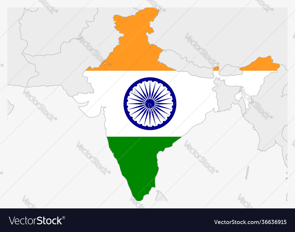 India map highlighted in flag colors