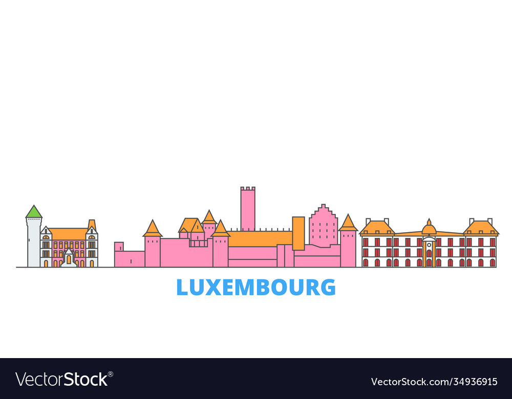 Luxembourg line cityscape flat travel