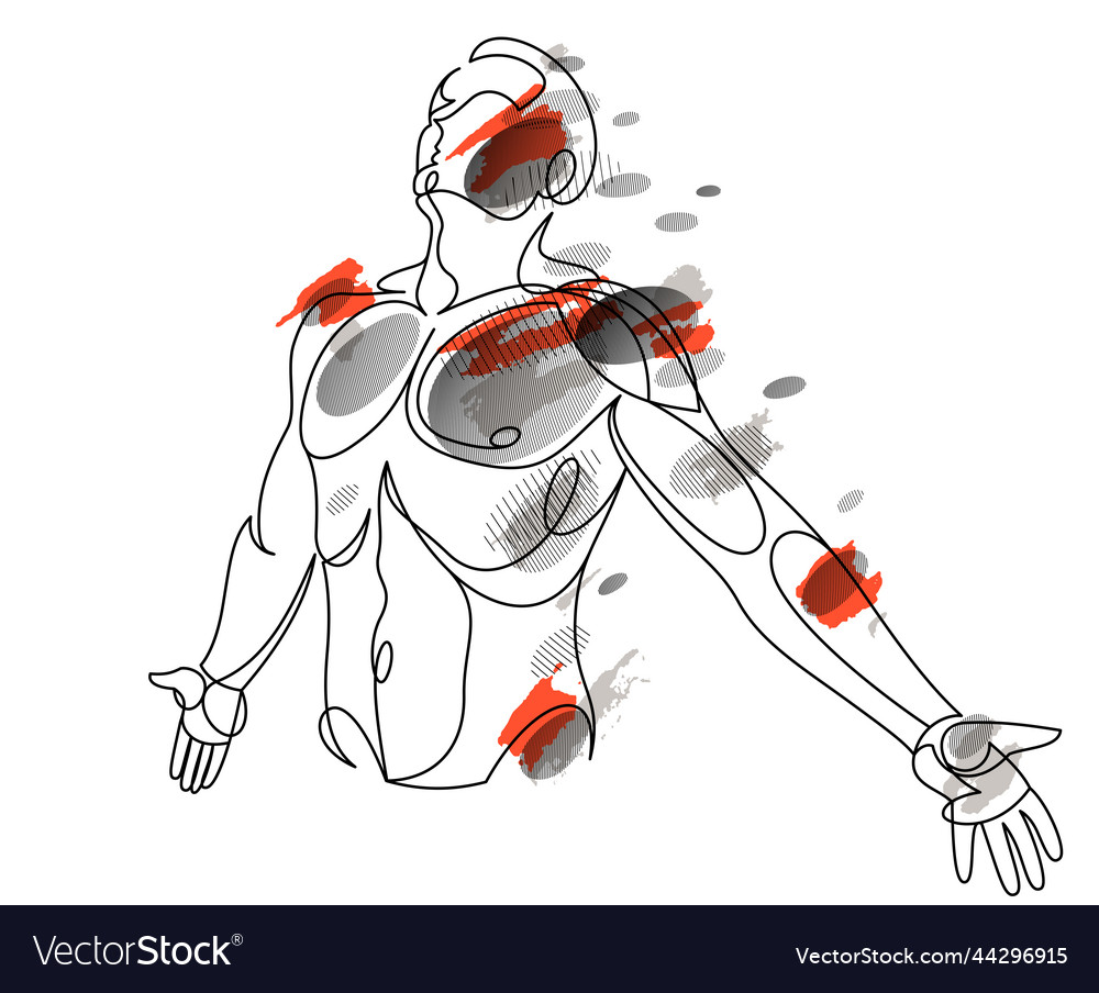 Man with spread hands showing pose of freedom