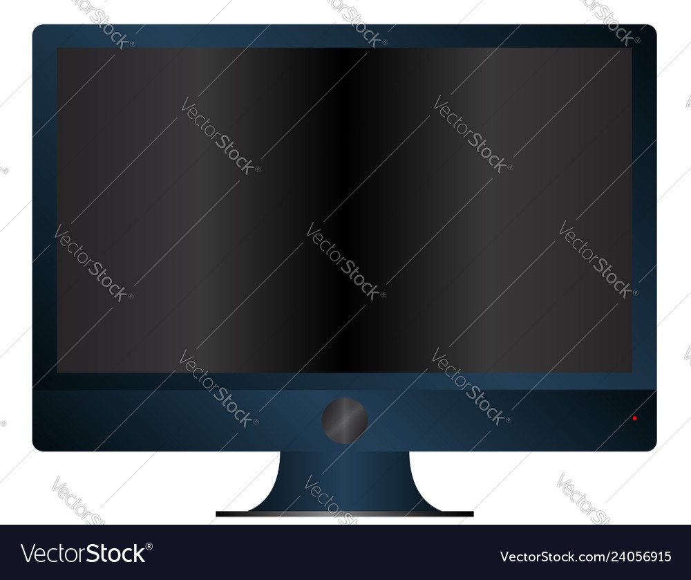 Modern computer with blank dark screen