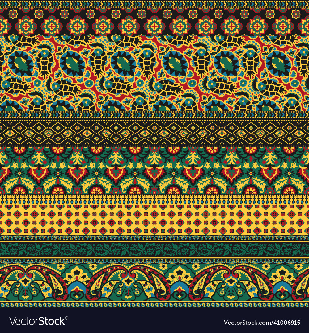 Paisley arabesque abstract fabric patchwork Vector Image