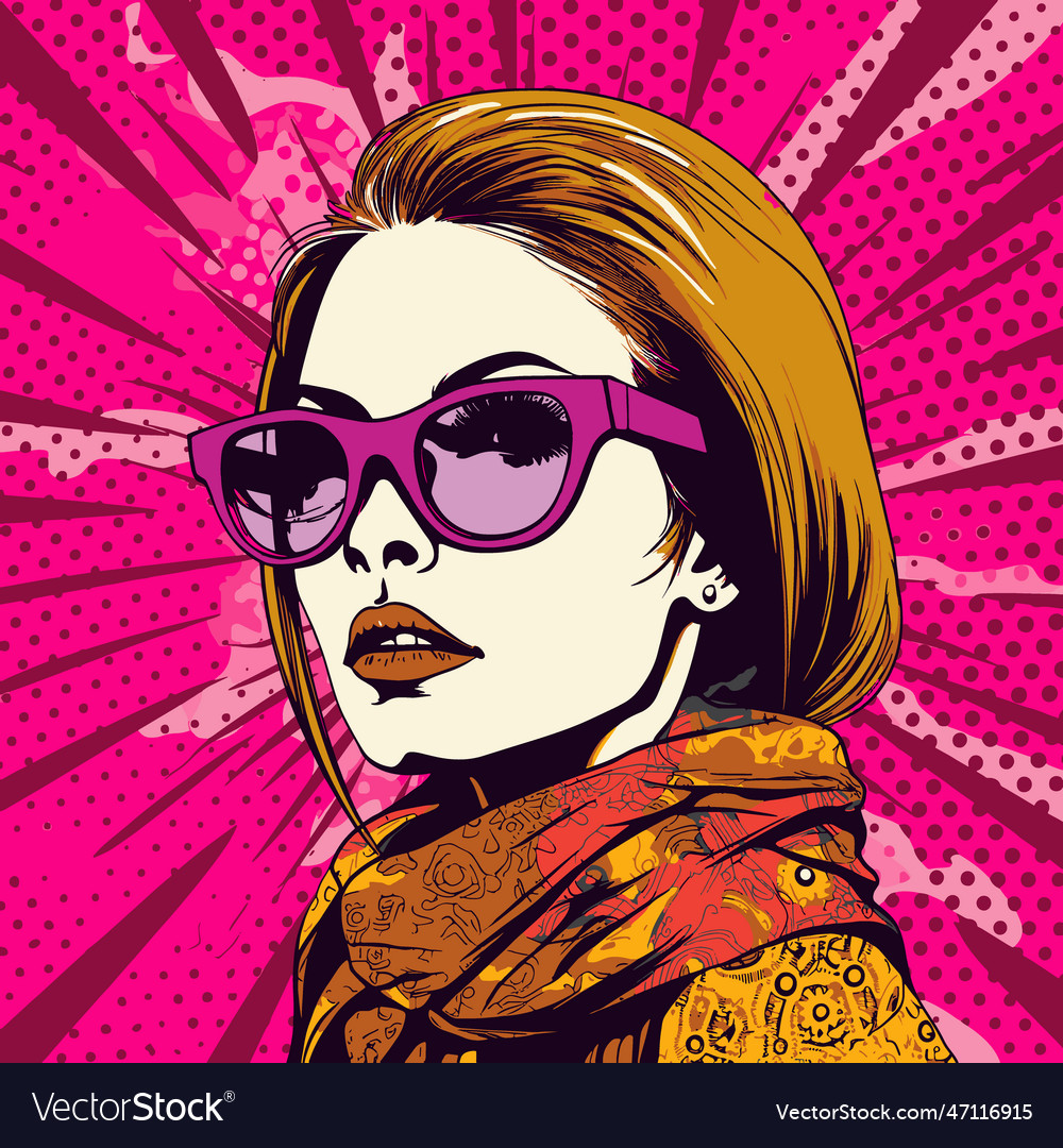 Pop Art Style Portrait Royalty Free Vector Image 0244