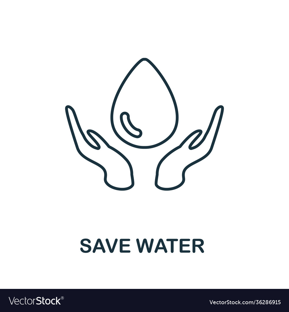 Save water icon simple element from global