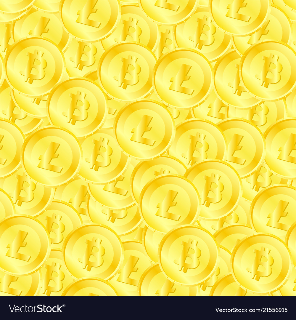 Seamless pattern of litecoin and bitcoin