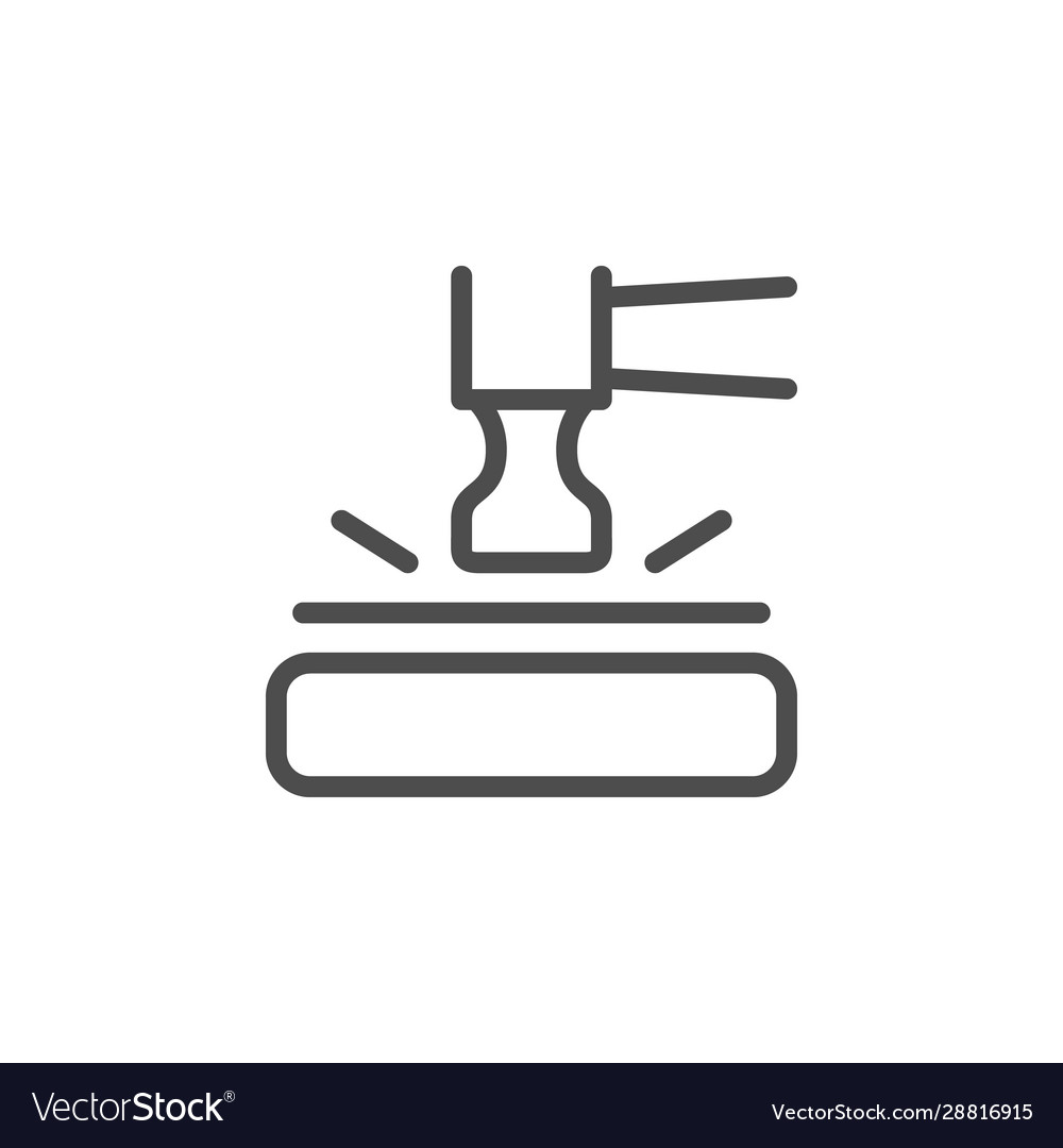 Shockproof protection device line icon Royalty Free Vector