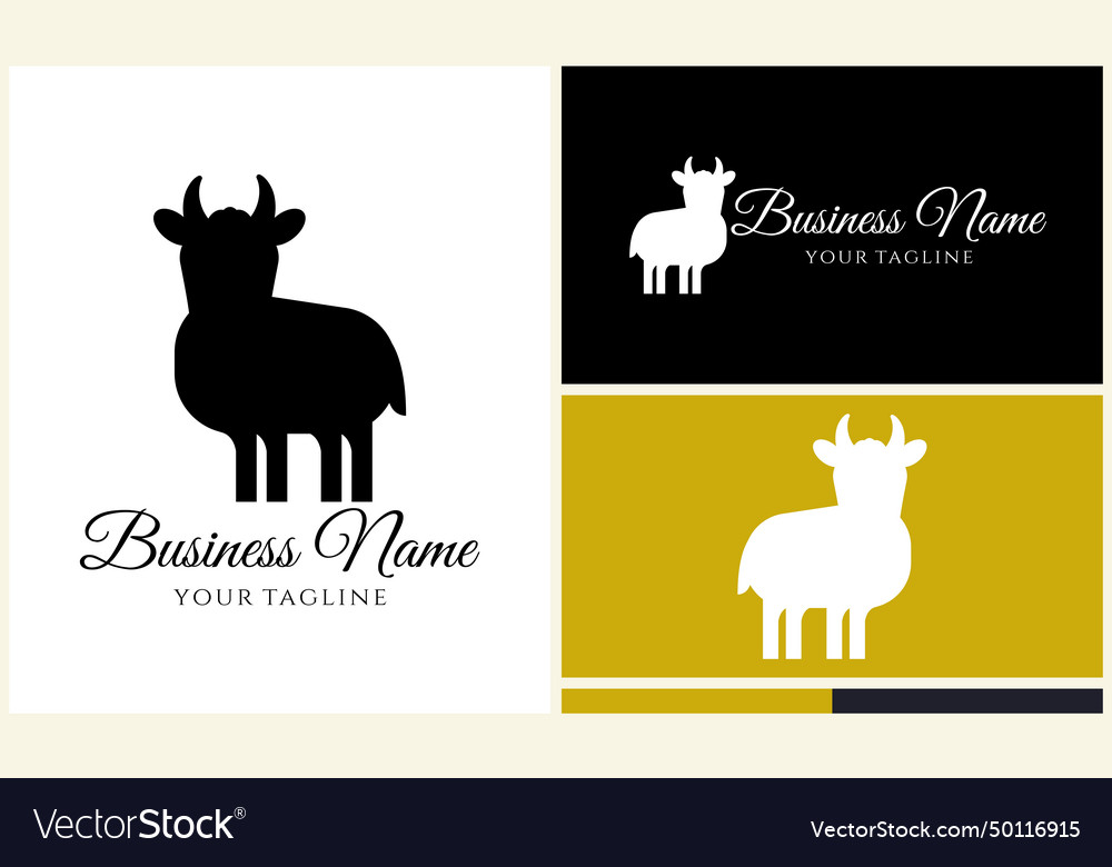 Silhouette sheep goat logo template