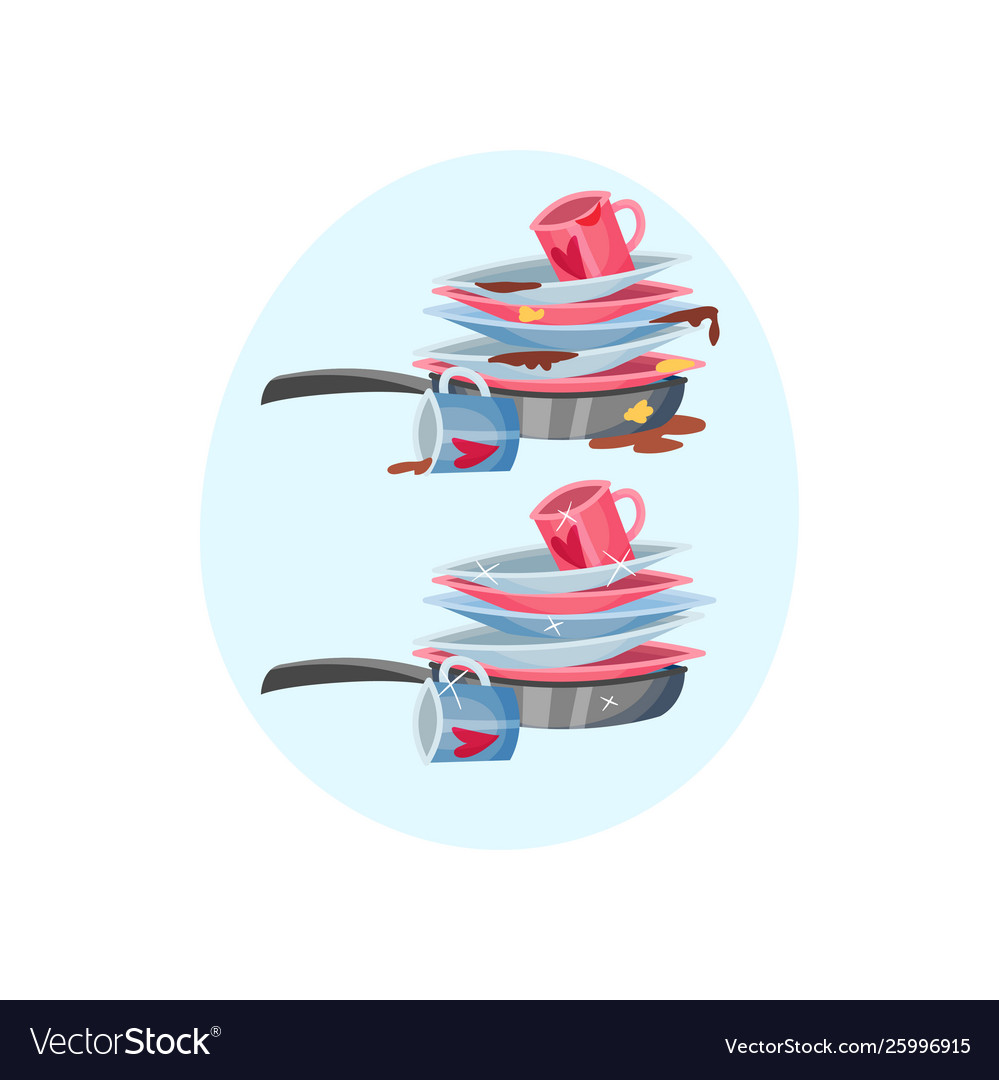 Stack plates in pan