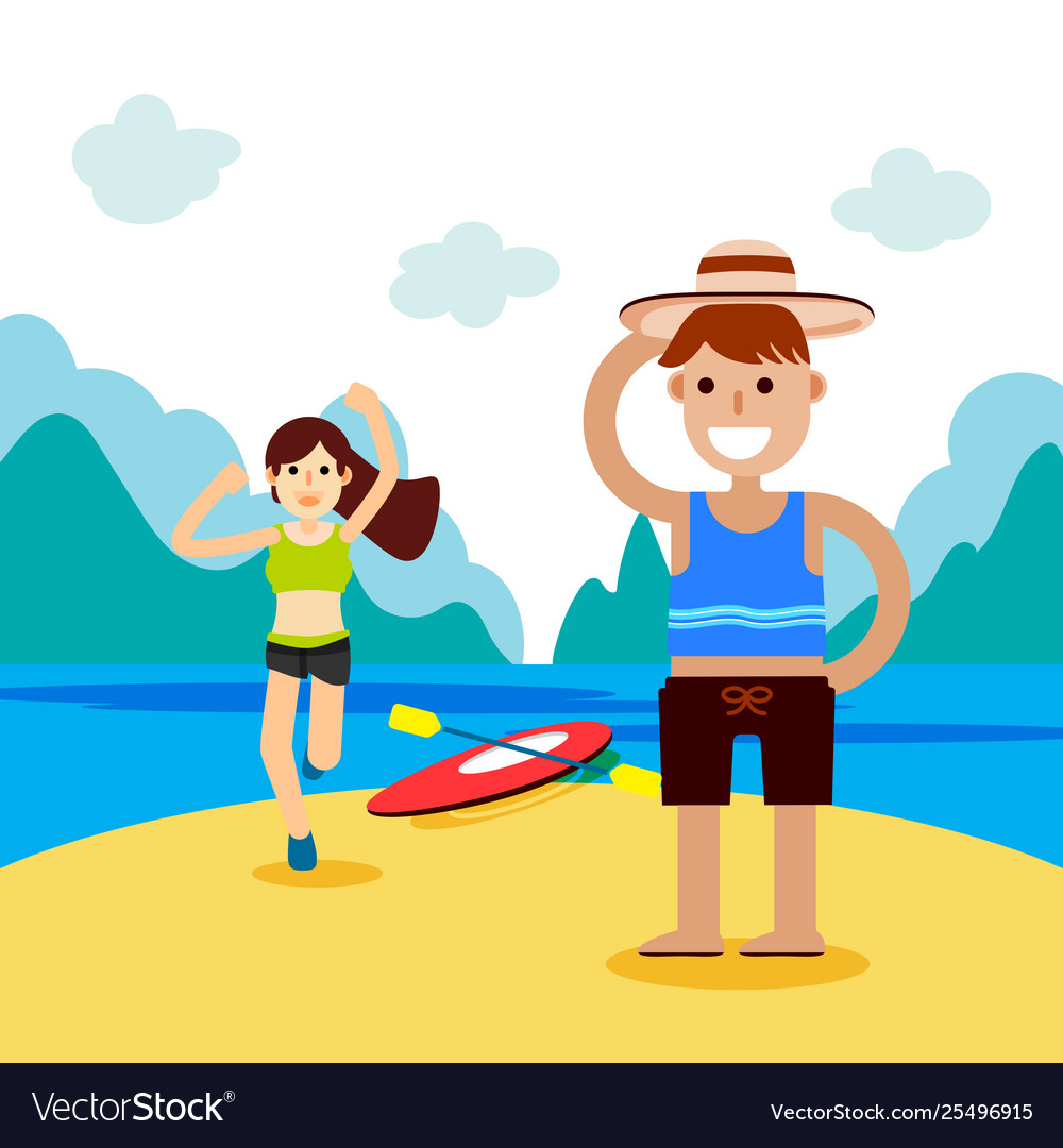 Summer concept happiness Royalty Free Vector Image