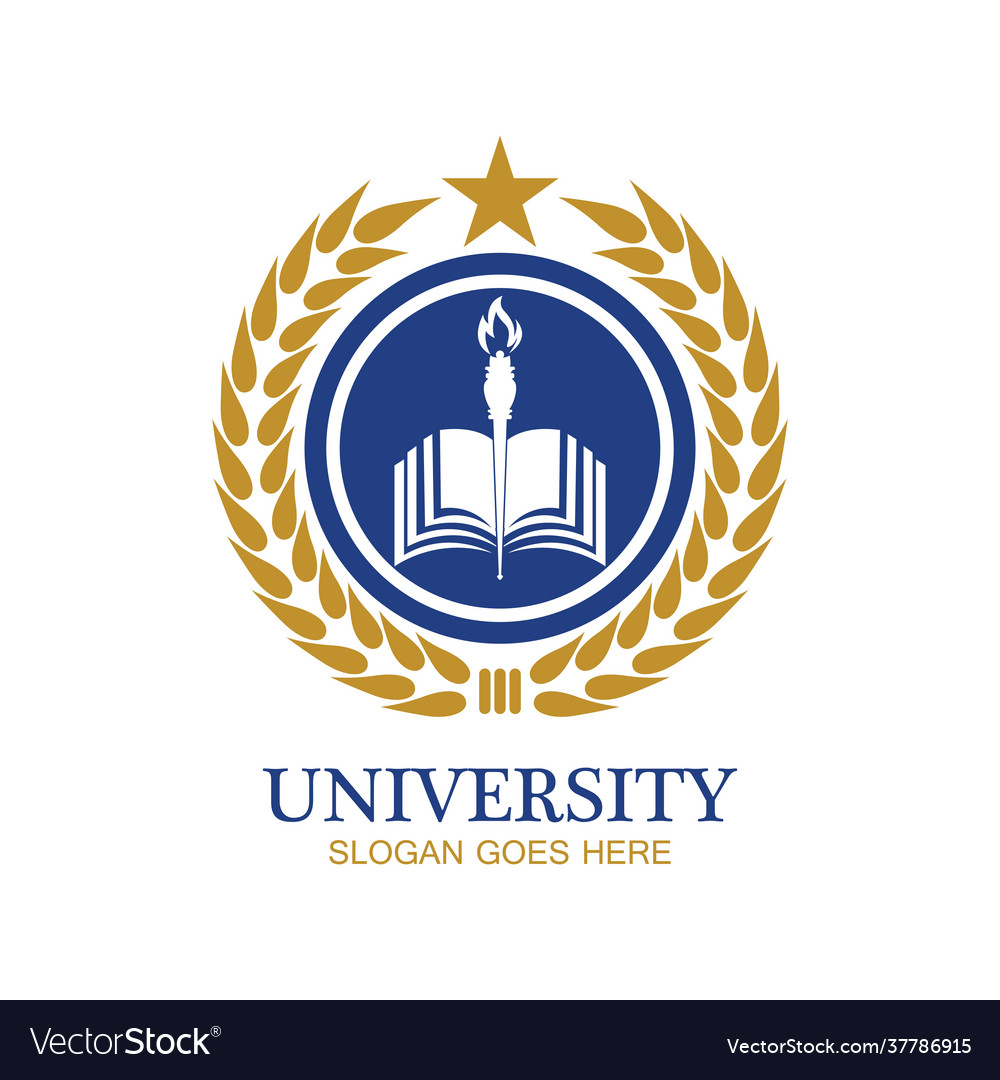 University academy school and course logo design Vector Image