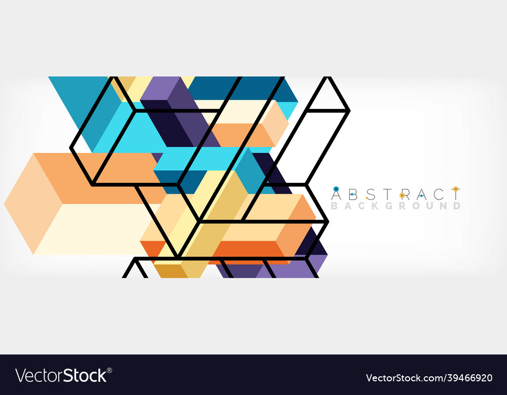 Abstract background 3d cubes cubic elements vector image Abstract background 3d cubes cubic elements