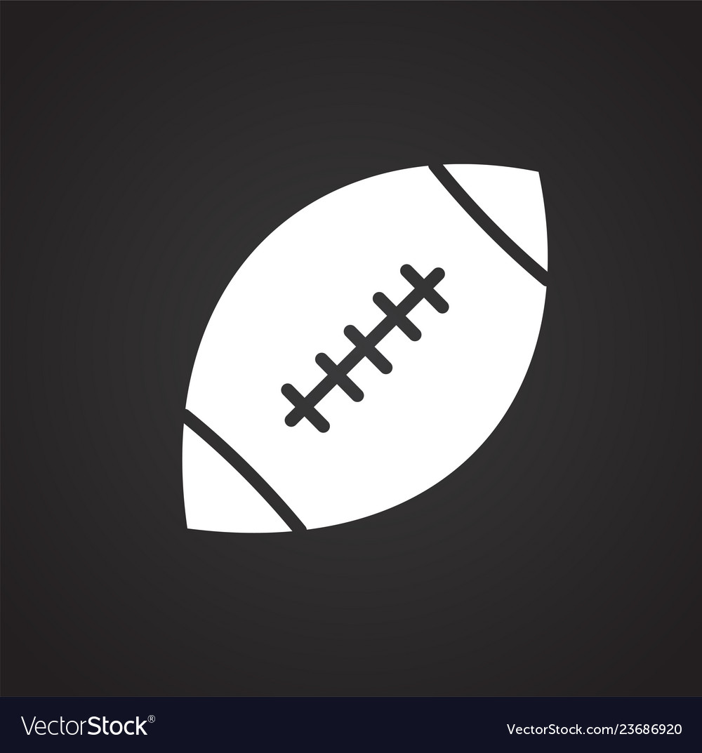 American football icon on black background