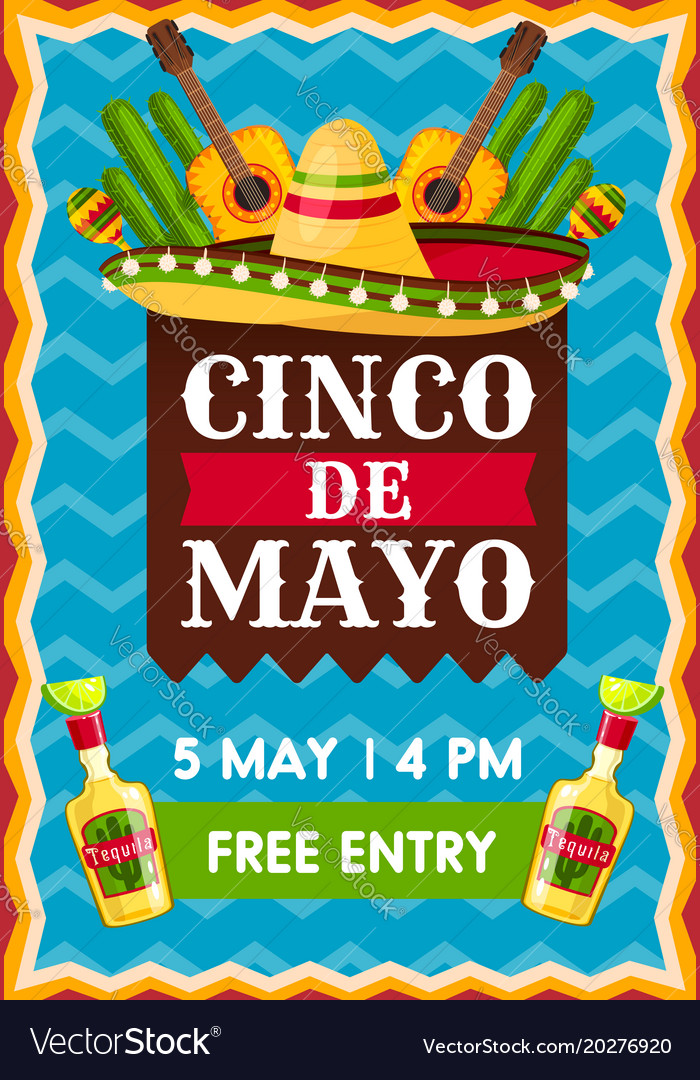 Banner for cinco de mayo party Royalty Free Vector Image