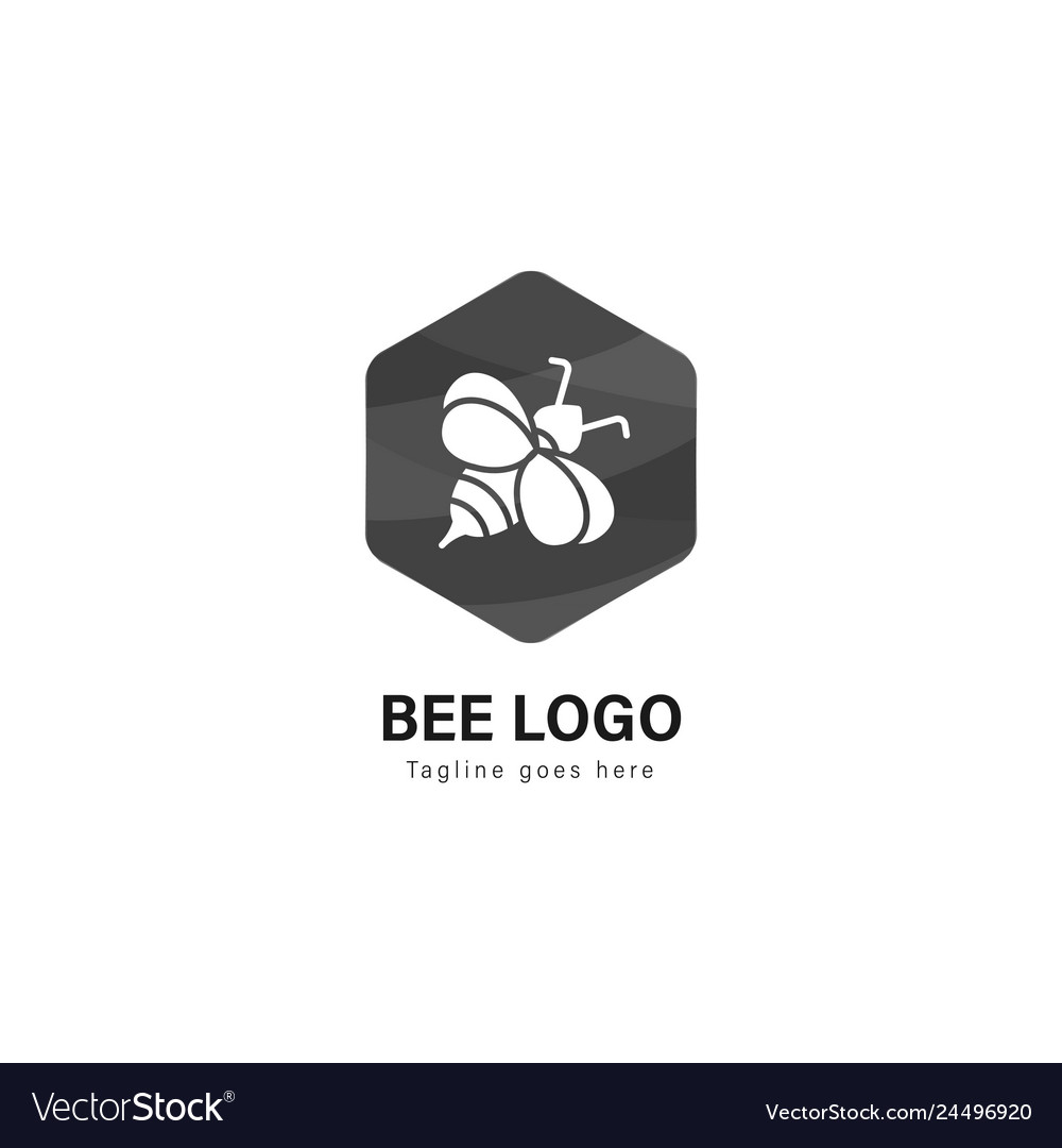 Bee logo template design with modern