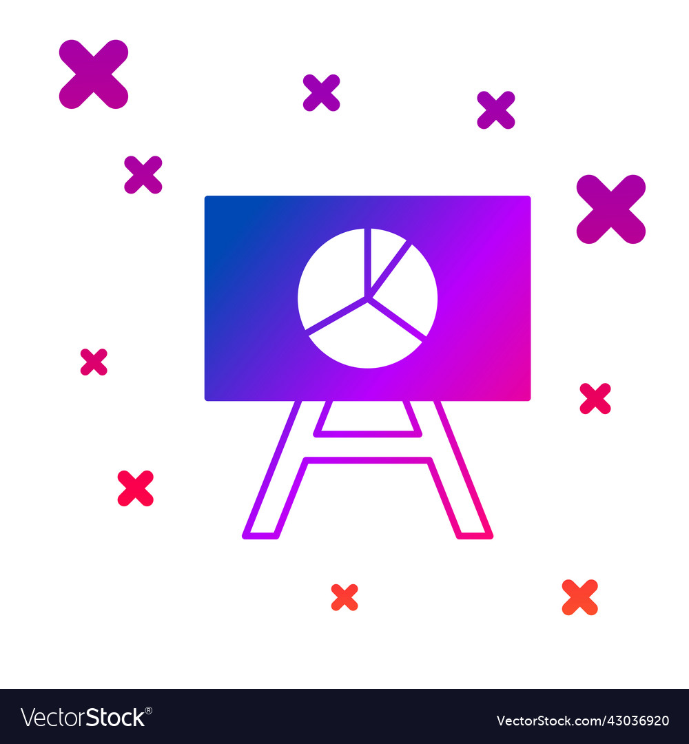 Color board with graph chart icon isolated vector image Color board with graph chart icon isolated