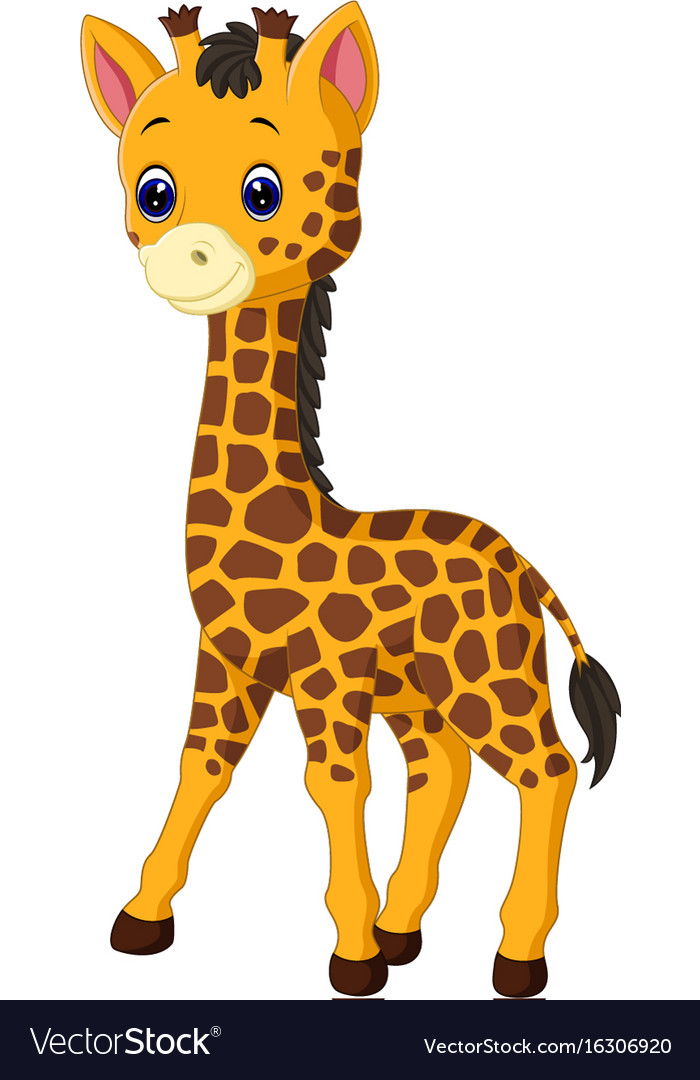 Cute giraffe cartoon Royalty Free Vector Image