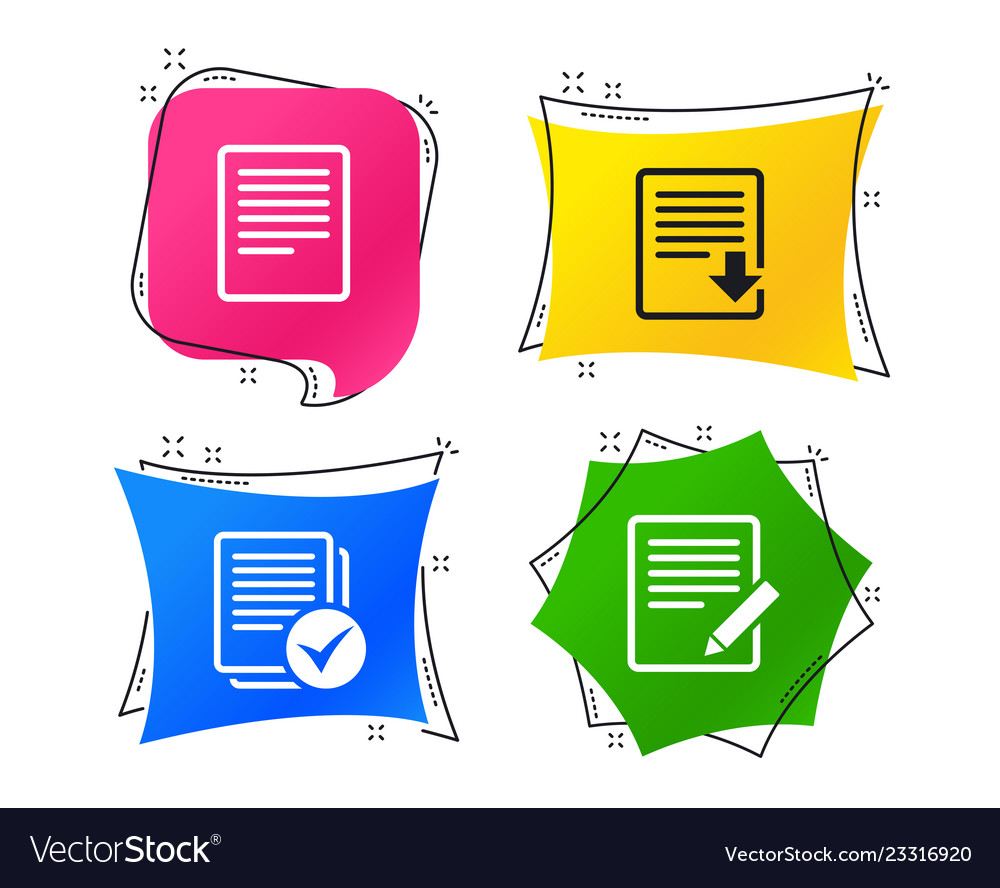 Document icons download file and checkbox