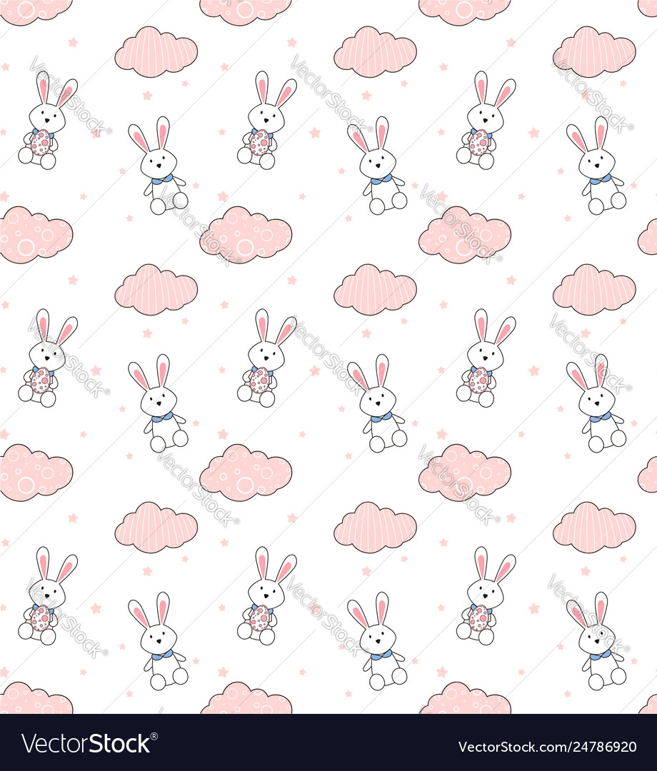 Easter egg seamless pattern and spring