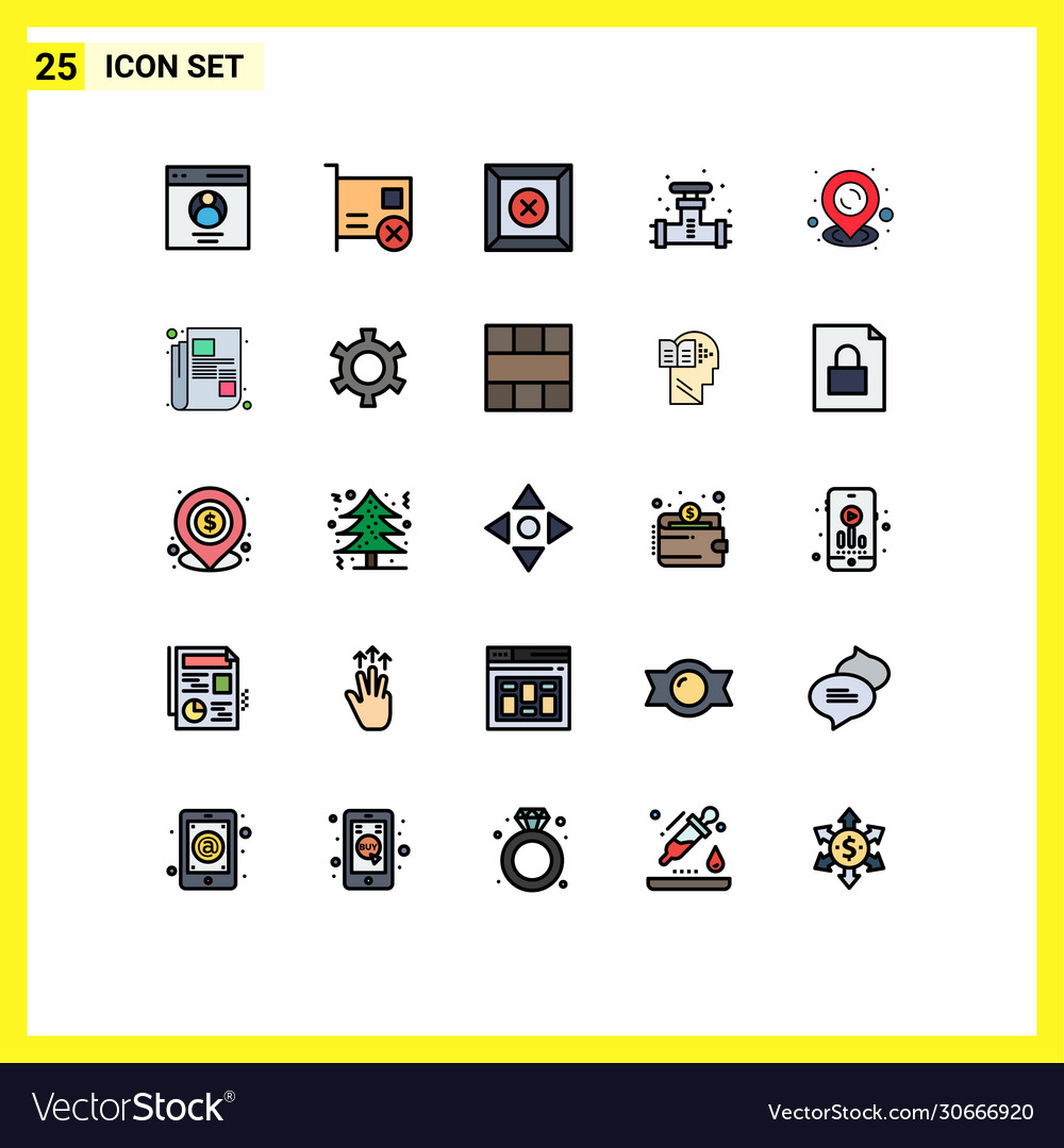 Fülllinie flaches Farbpaket 25 universal vector image Fülllinie flaches Farbpaket 25 universal
