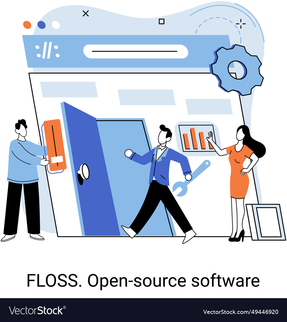 Floss open source software free product anyone vector image Floss open source software free product anyone