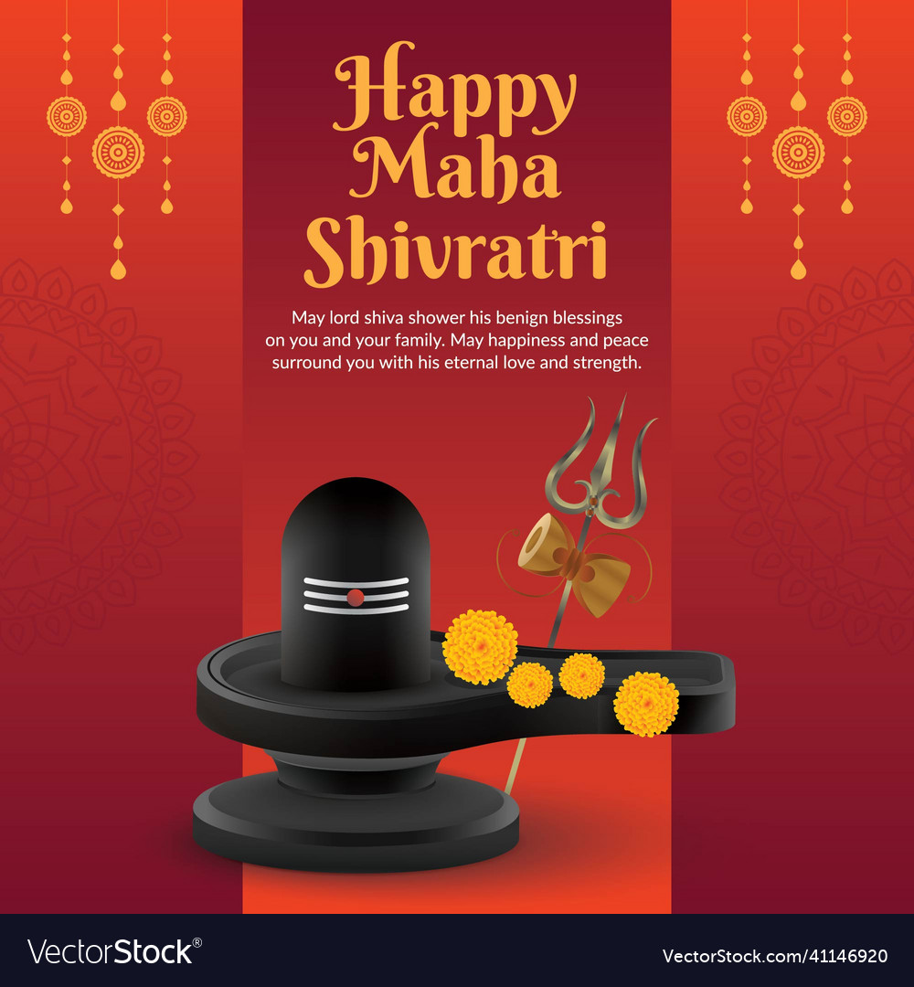 Happy maha shivratri banner design Royalty Free Vector Image