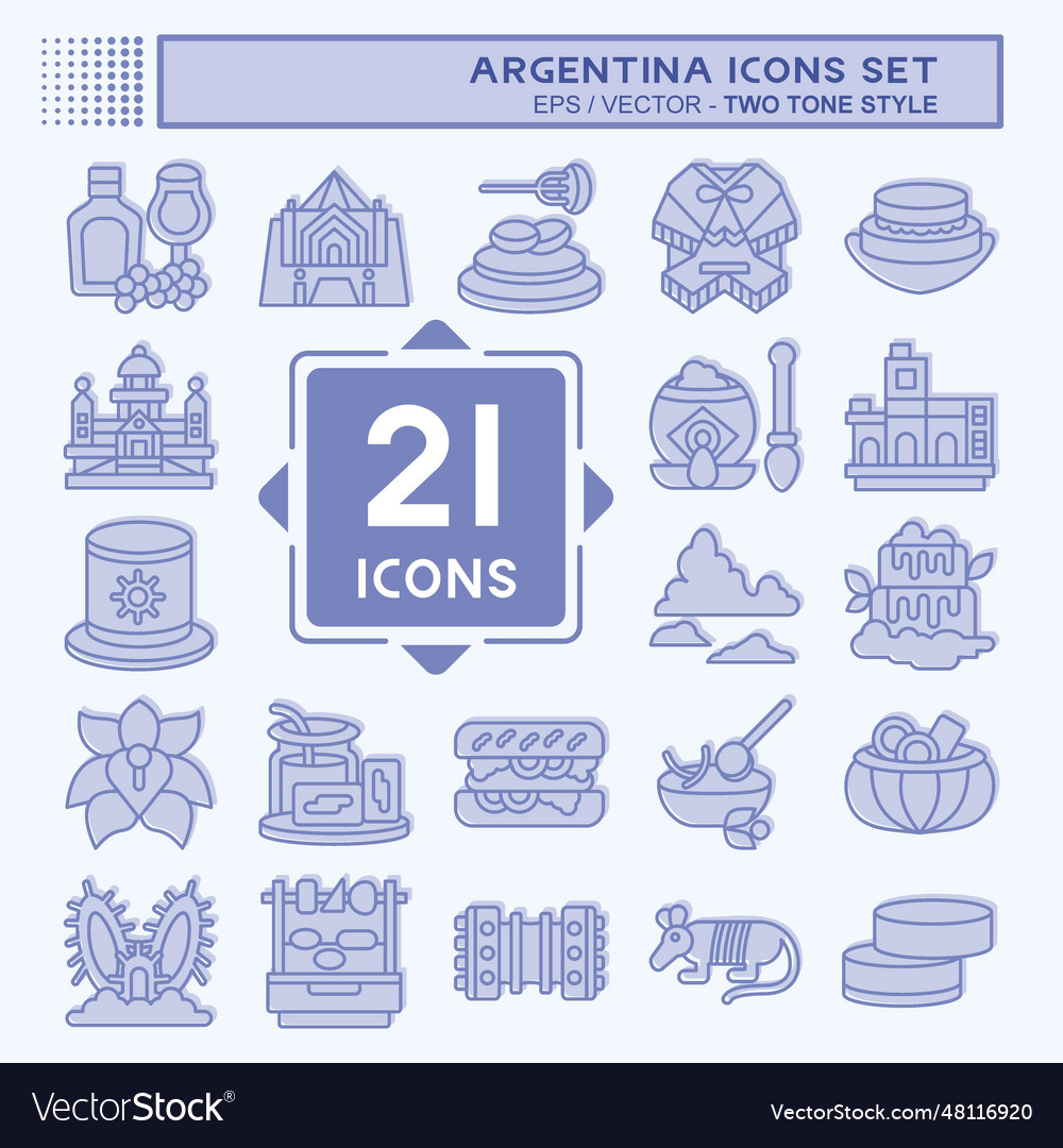 Icon set argentina related to holiday symbol two