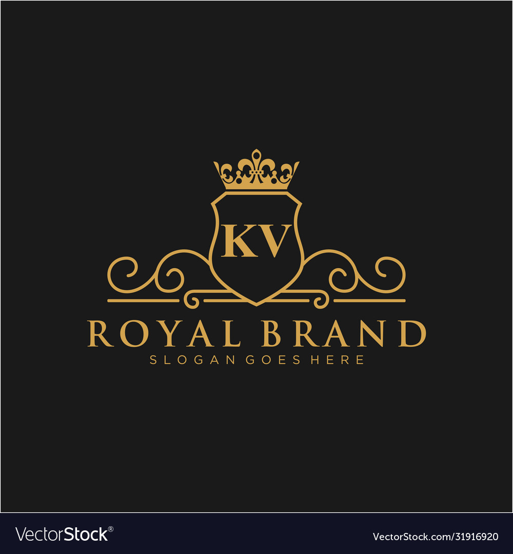 Kv letter initial luxurious brand logo template