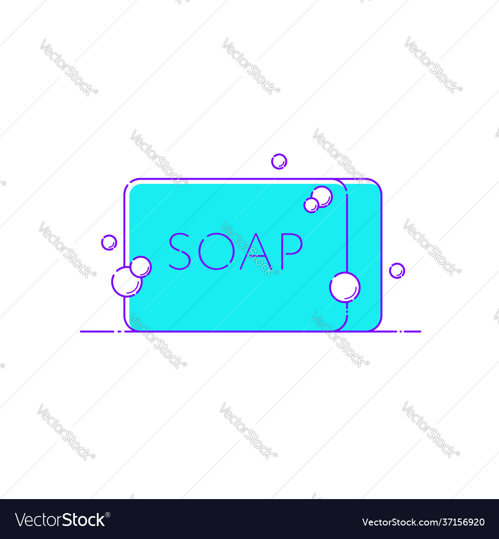Line icon solid bar soap in rectangular