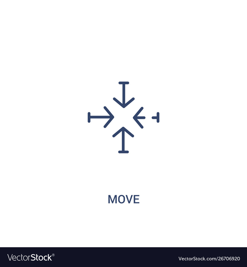 Move concept 2 colored icon simple line element