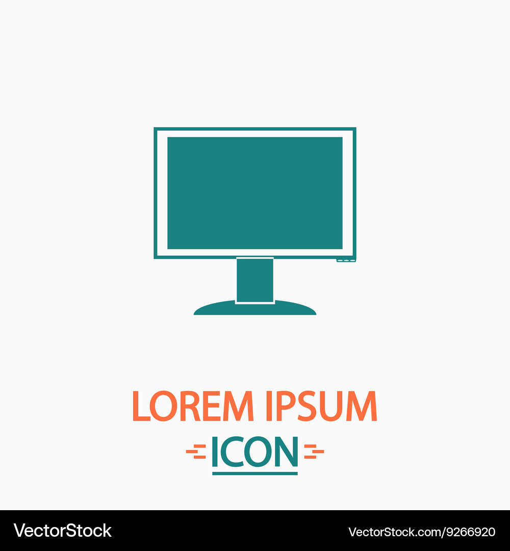 PC monitor computer symbol Royalty Free Vector Image