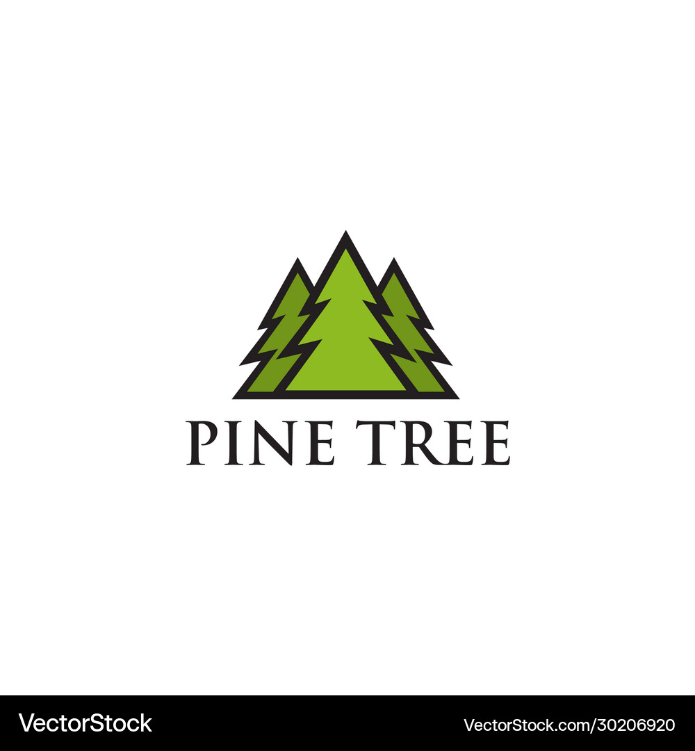 Pine tree icon logo design template Royalty Free Vector