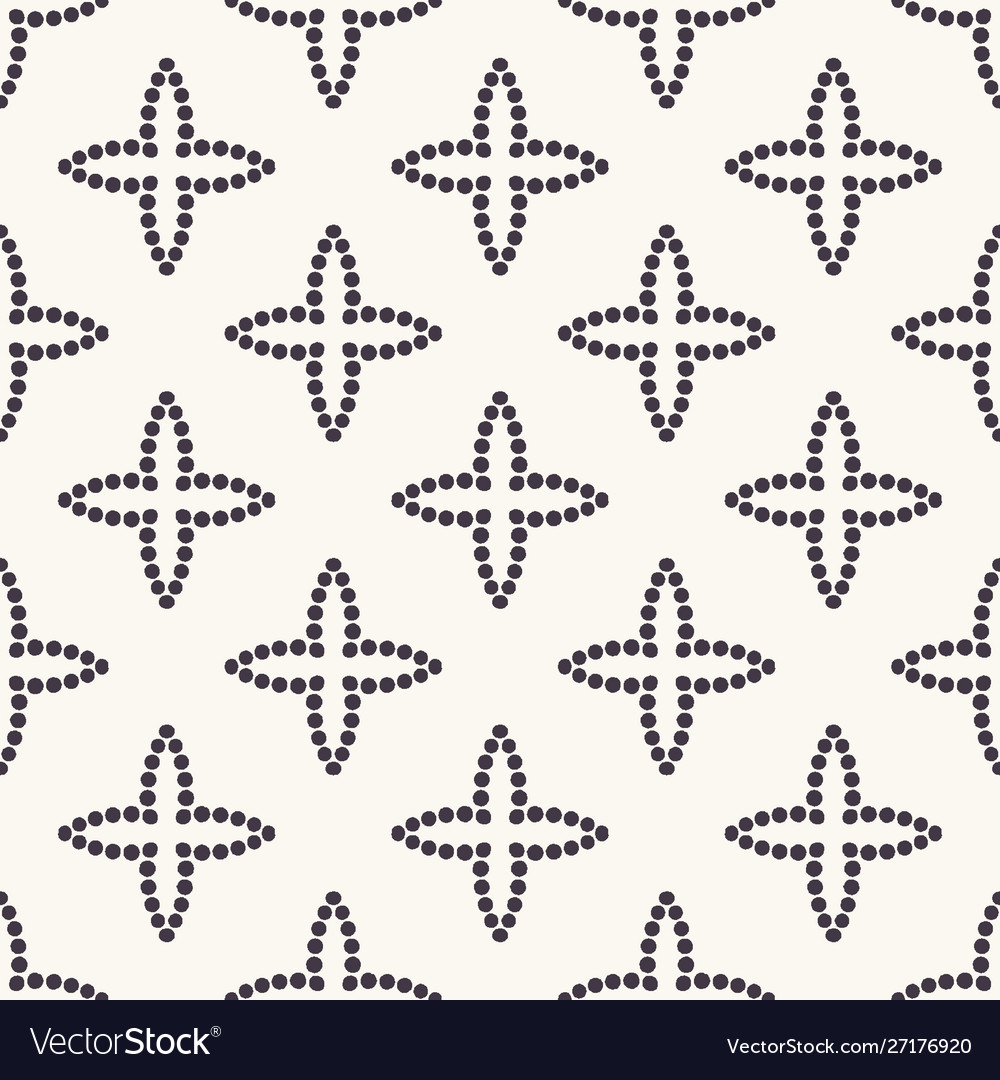 Seamless pattern hand drawn petal star trellis vector image Seamless pattern hand drawn petal star trellis