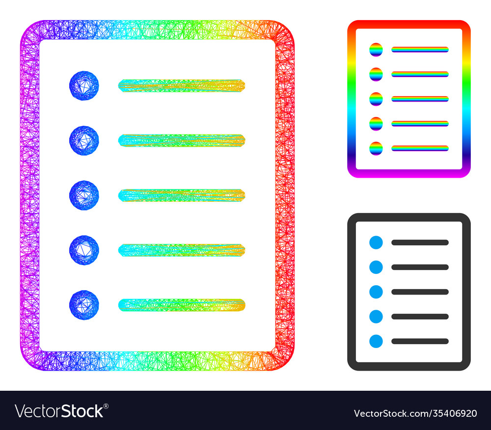 Spectral network gradient list page icon vector image Spectral network gradient list page icon